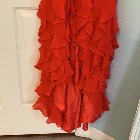 Burnt Orange Strapless Ruffled Maxi Gown Dress. New with tags . Head Turner ❤️ - Picture 5 of 6